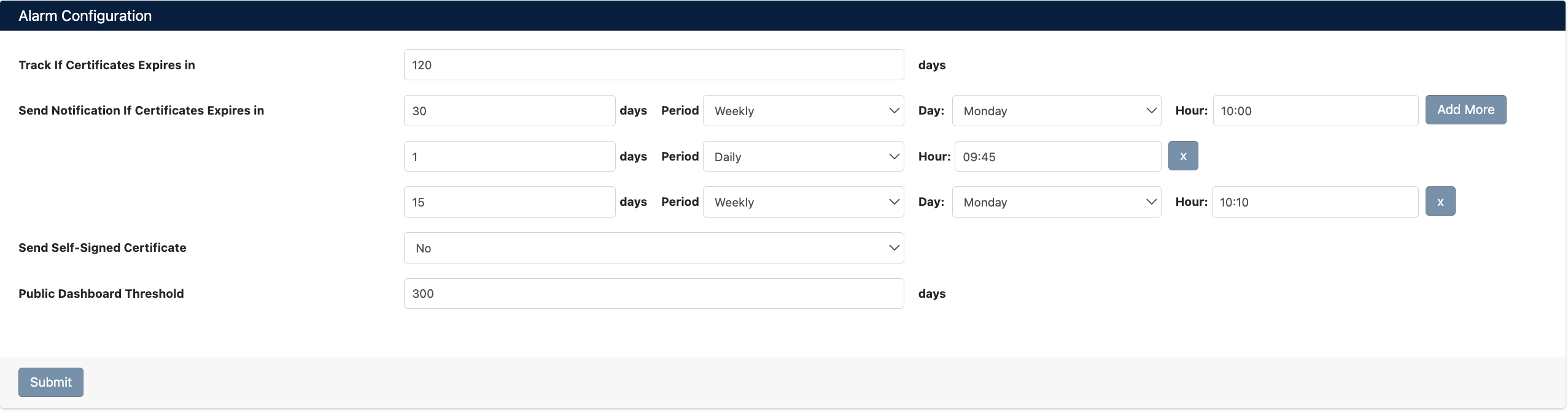 Alarm Yapılandırması