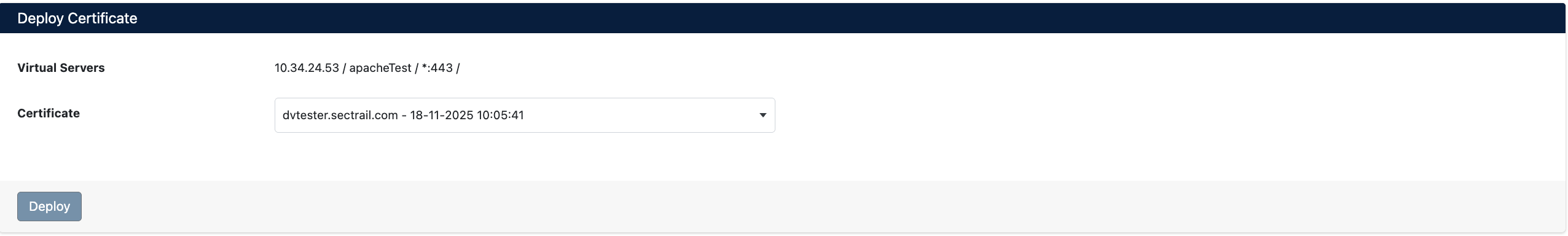 Sertifika Dağıtım Ekranı