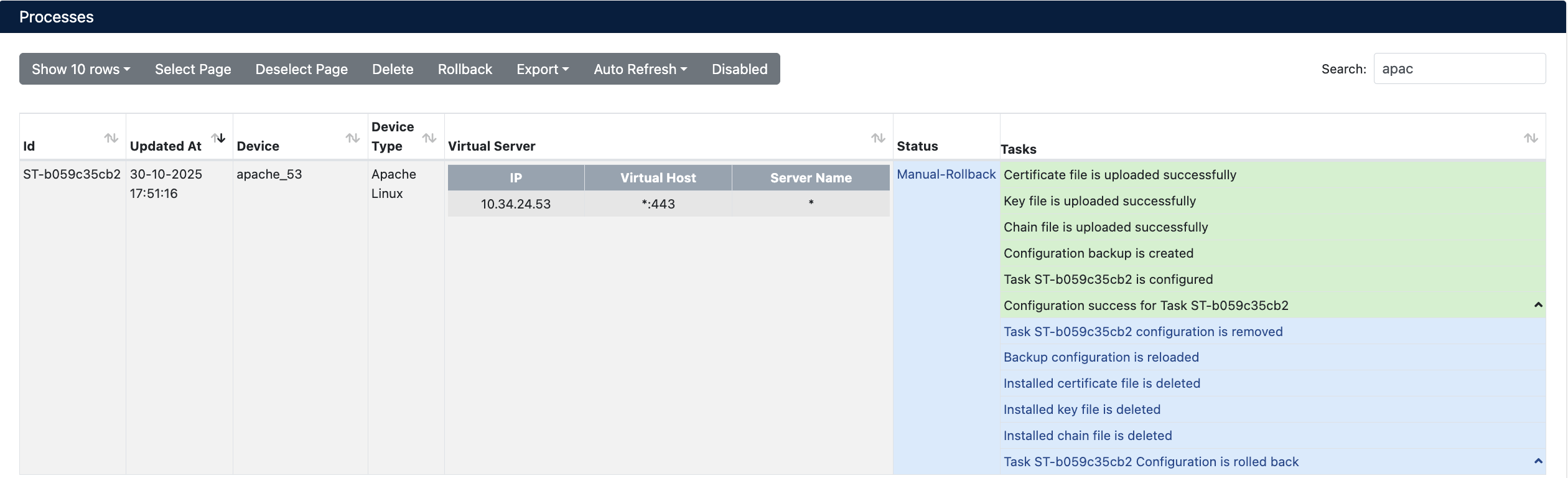Apache Dağıtım İşlemleri