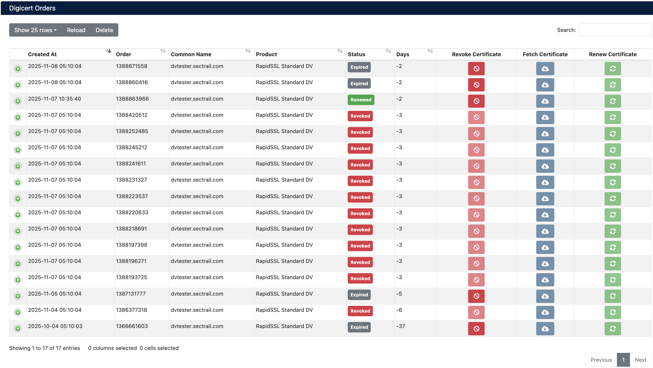 DigiCert Siparişleri