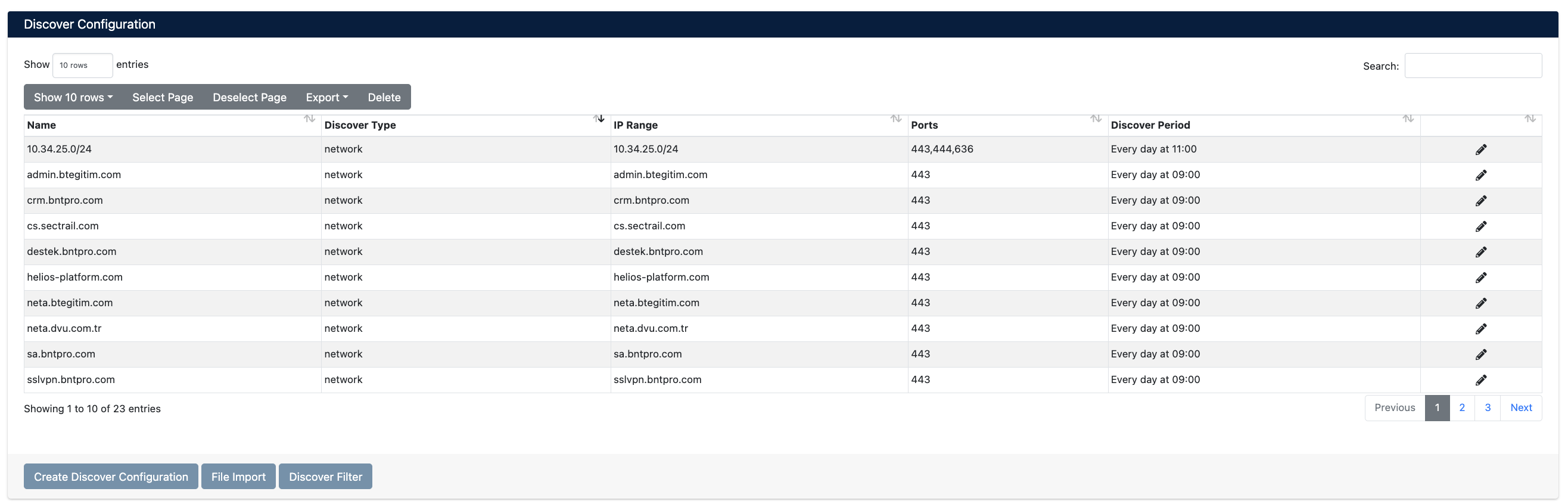 Keşif Yapılandırmaları