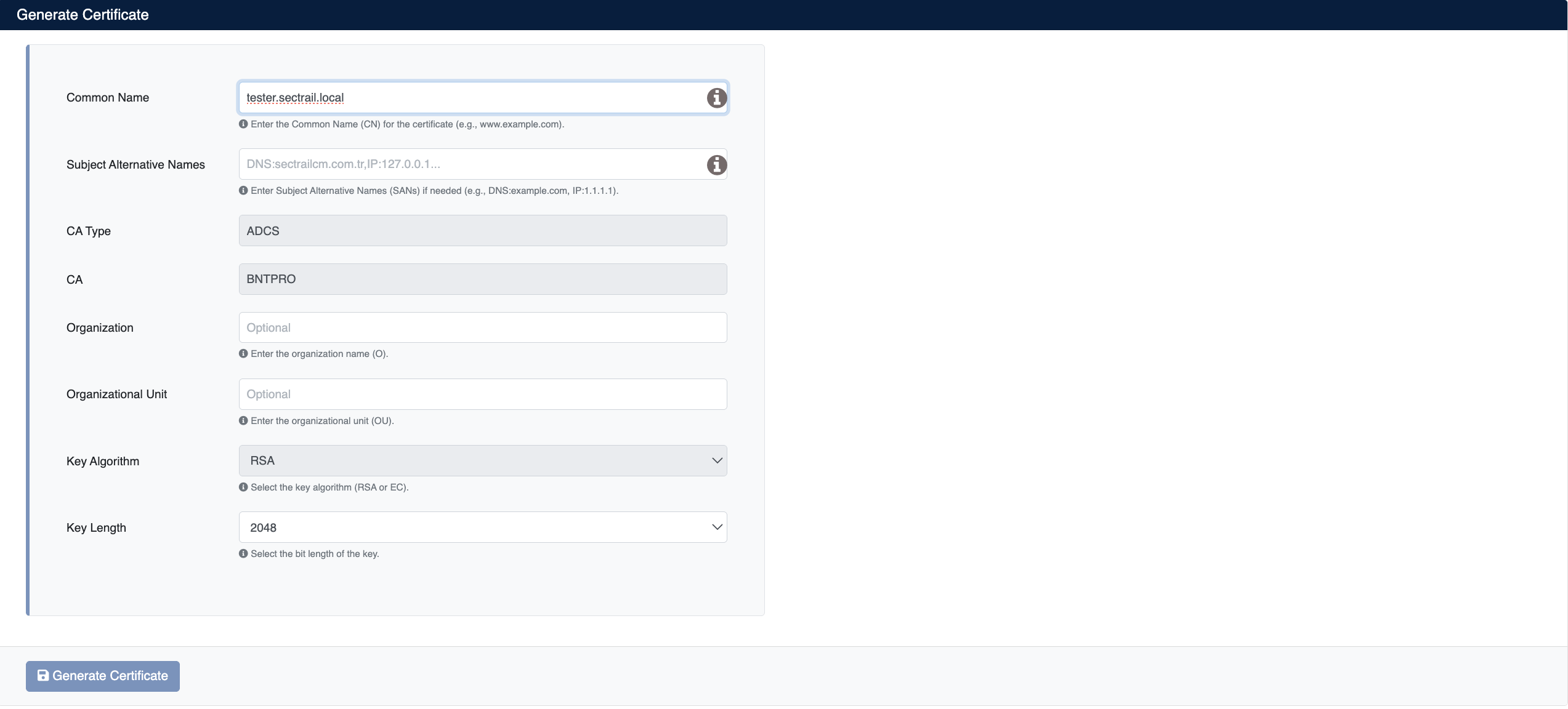 Generate Certificate from Template