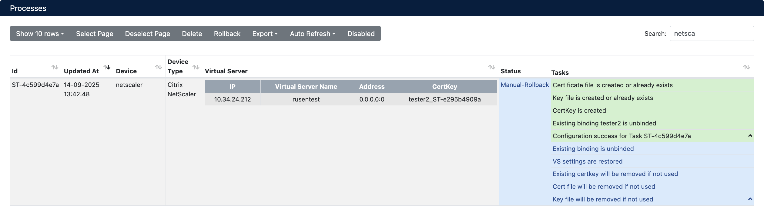NetScaler Dağıtım ve Geri Alma İşlemleri