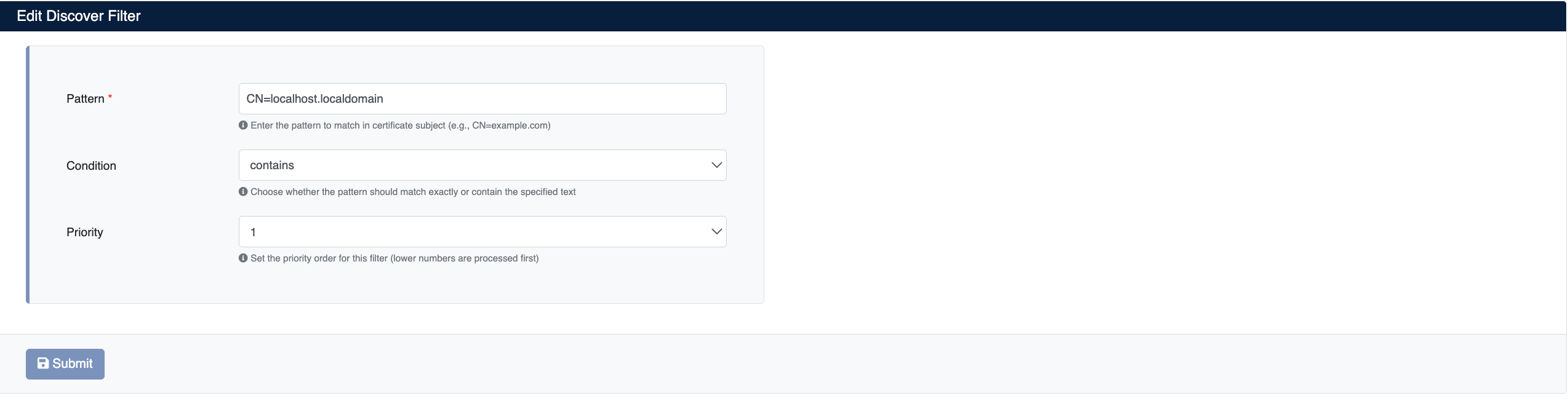 Create Discovery Filter