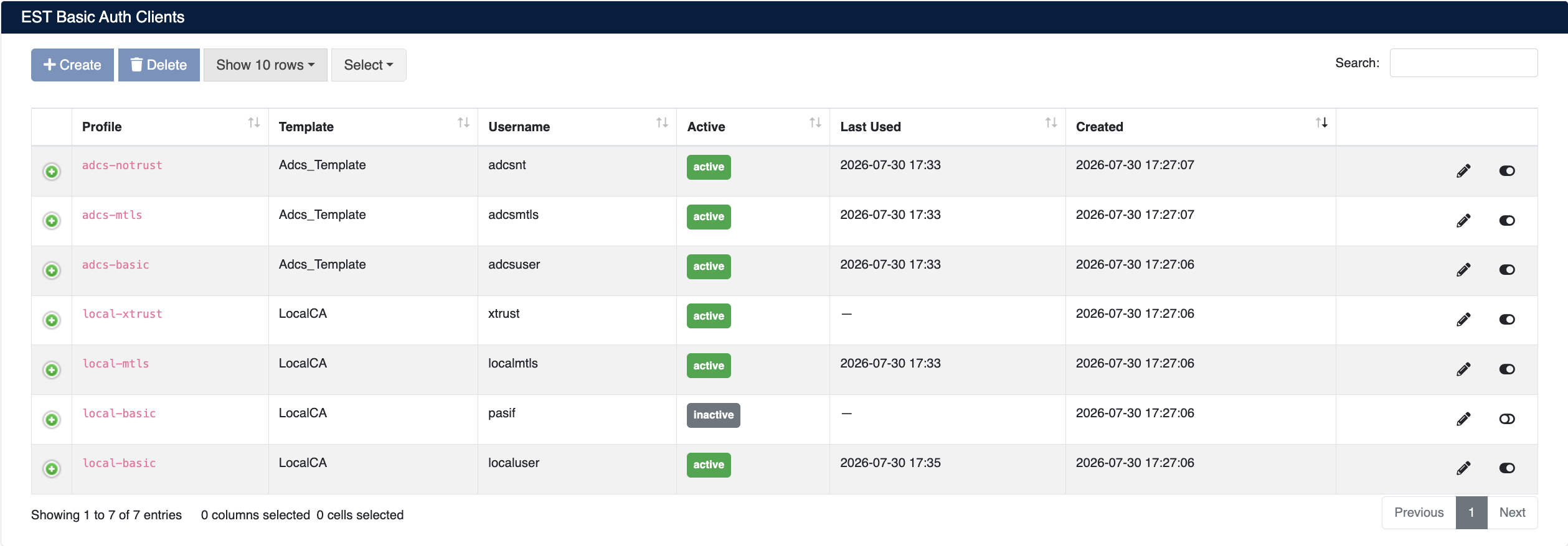 EST Client List