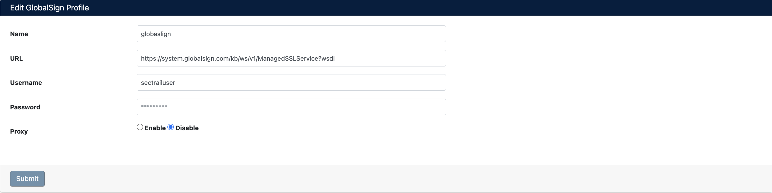 Add GlobalSign Profile