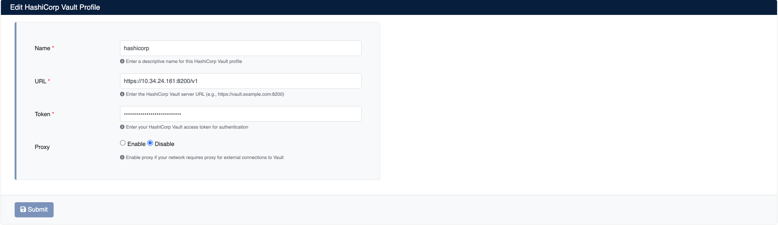 Add HashiCorp Vault Profile