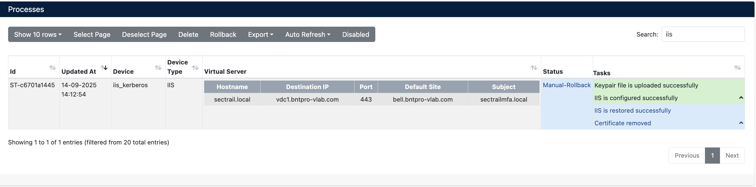 IIS Deployment and Rollback Operations