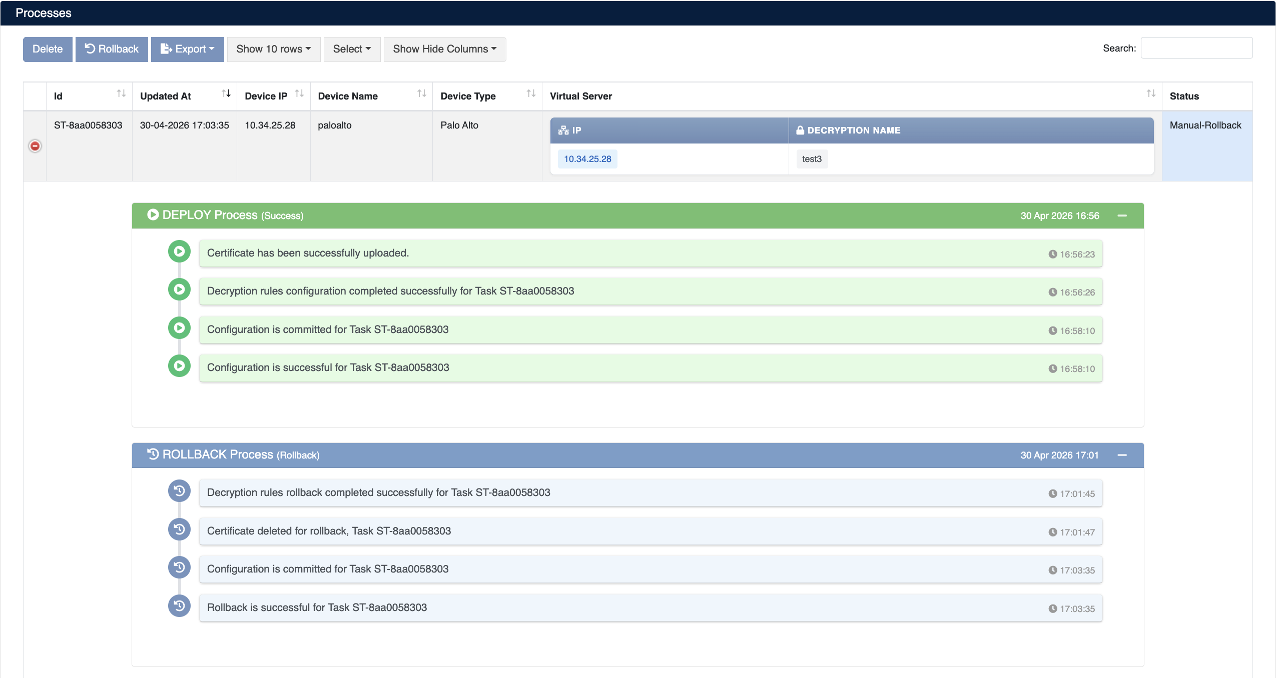 Palo Alto Deployment Operations