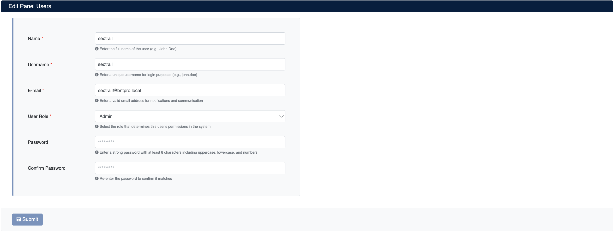 Creating a New User