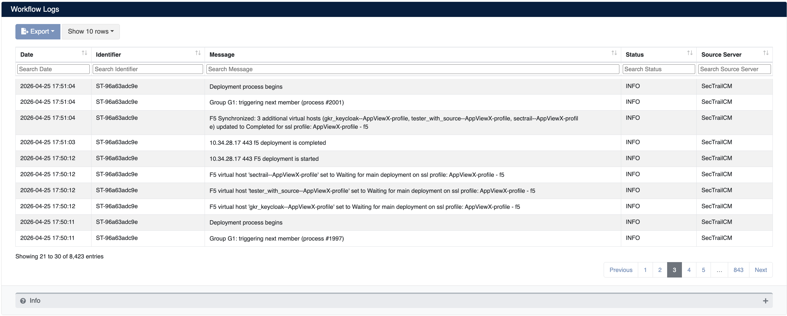 Workflow Logs