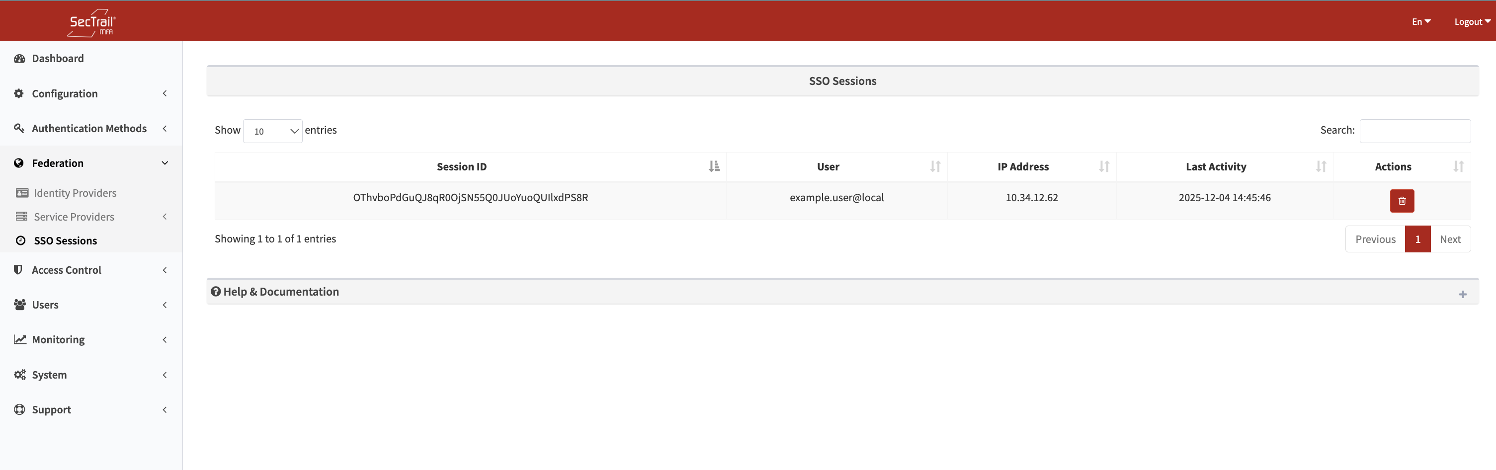 SSO Oturumları Listesi