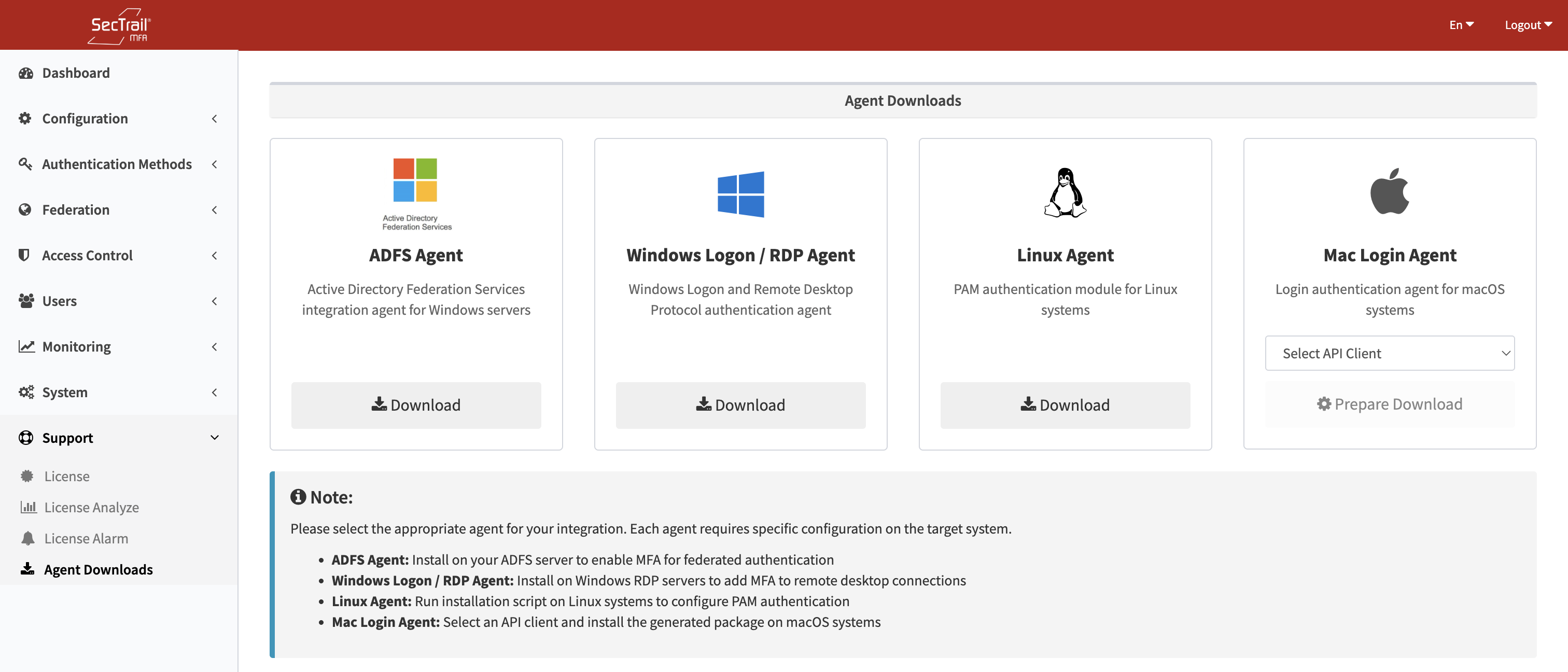 Agent İndirmeleri Sayfası