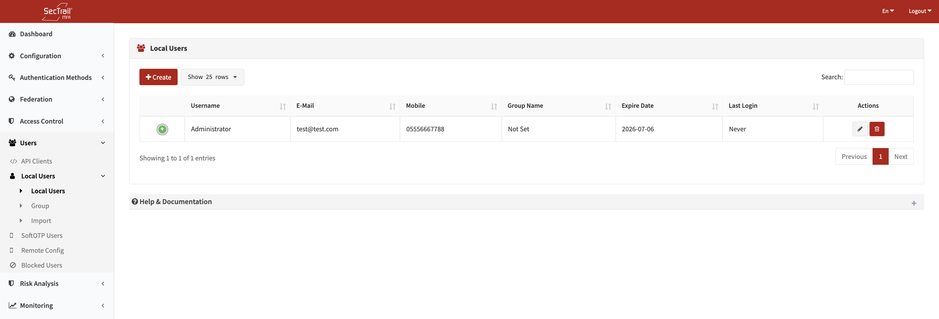 Yerel Kullanıcı Listesi