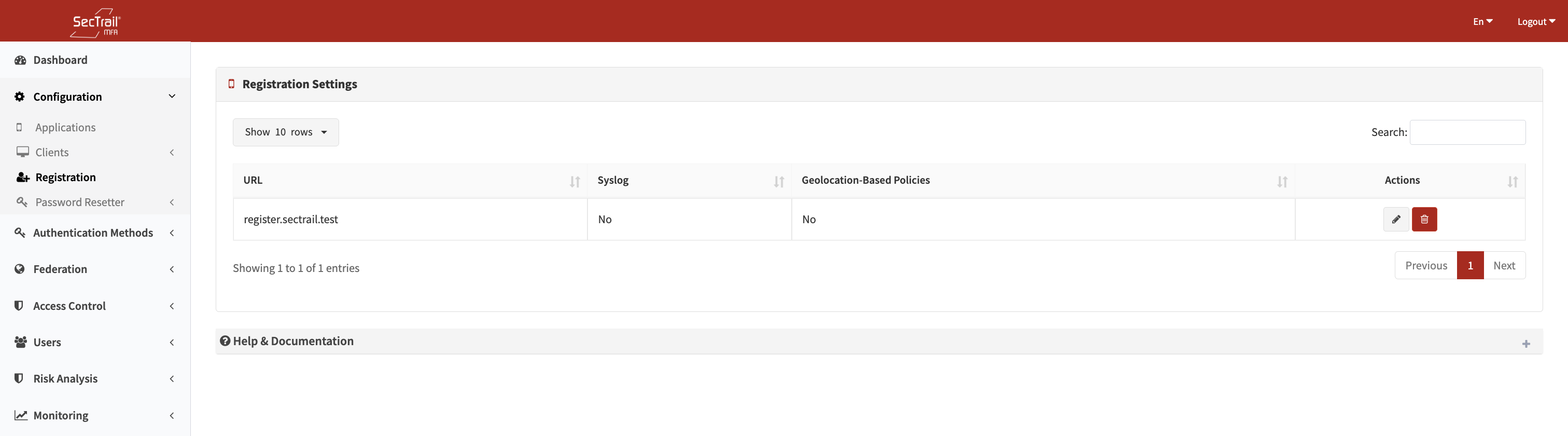 Mobile Registration Settings