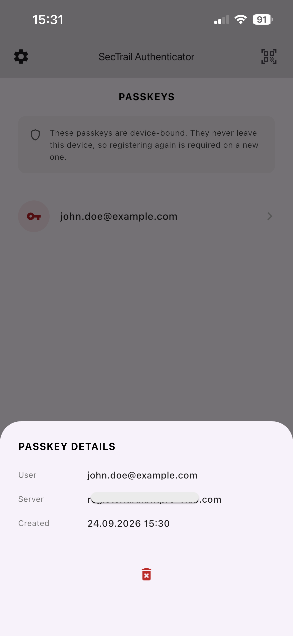 Passkey Detayı