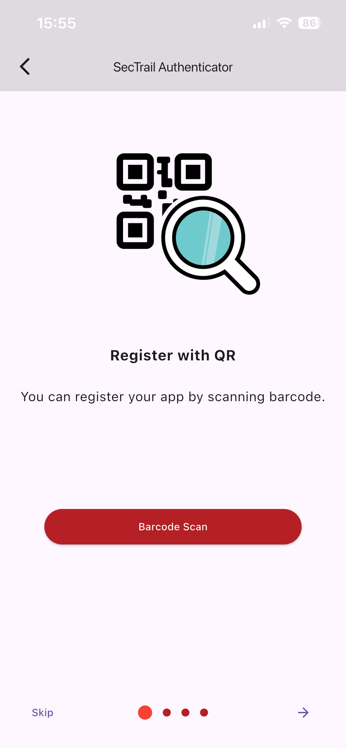 QR ile Kayıt Ekranı