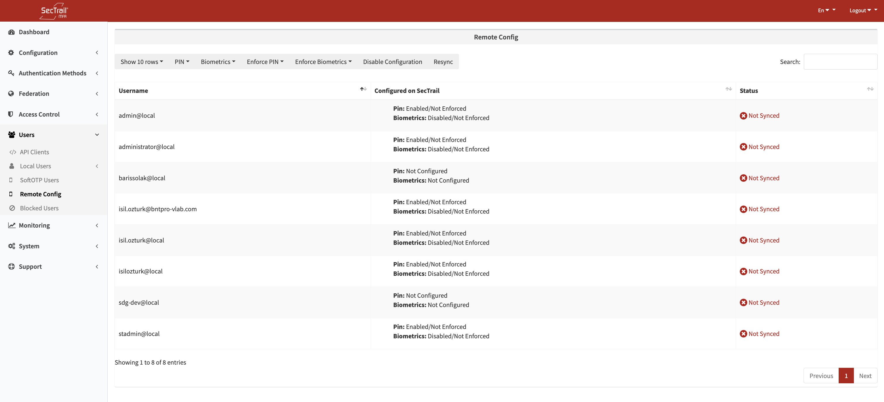 Uzaktan Yapılandırma Formu
