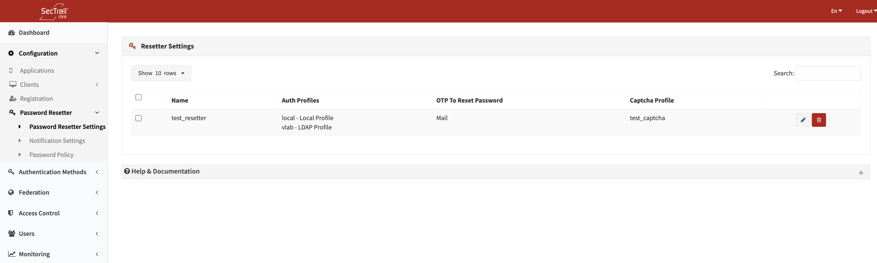 Password Resetter Settings
