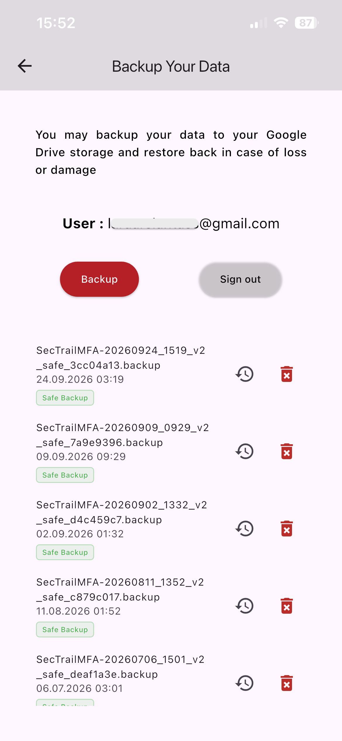 Backup Page