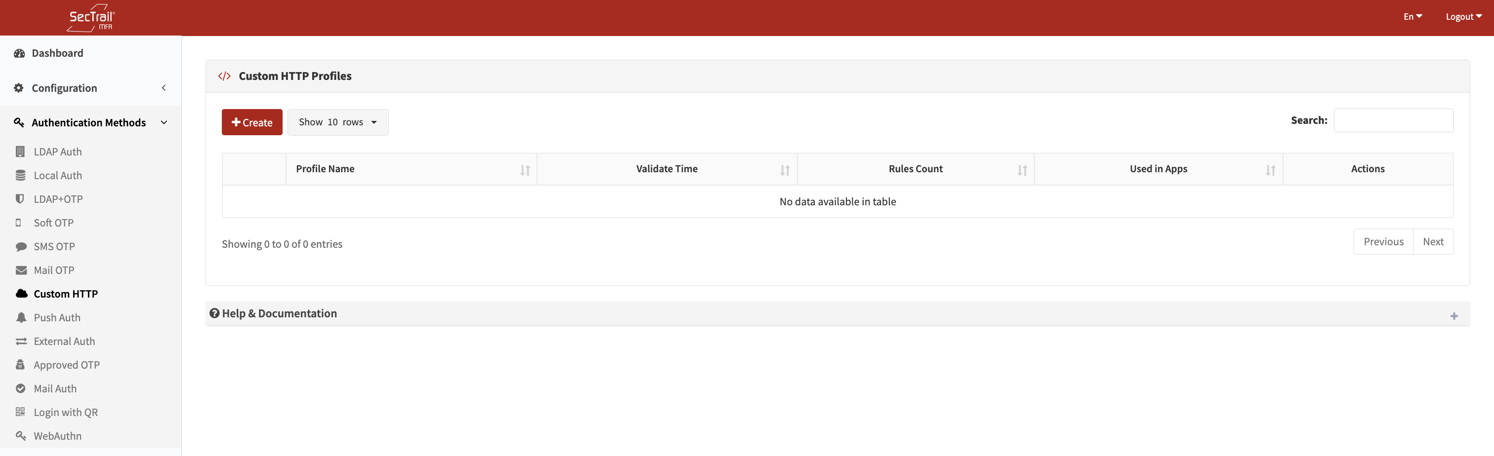 Custom HTTP Profile List