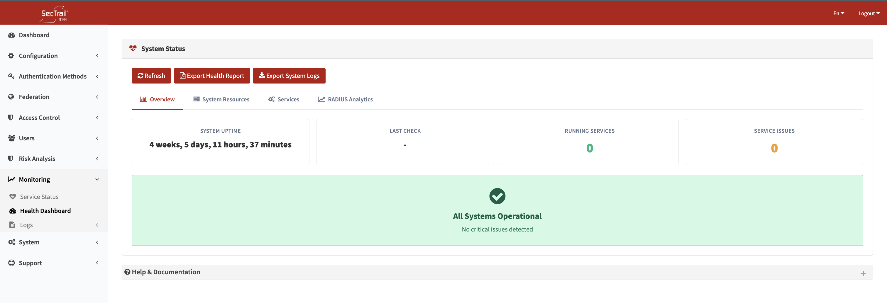 Health Check Dashboard