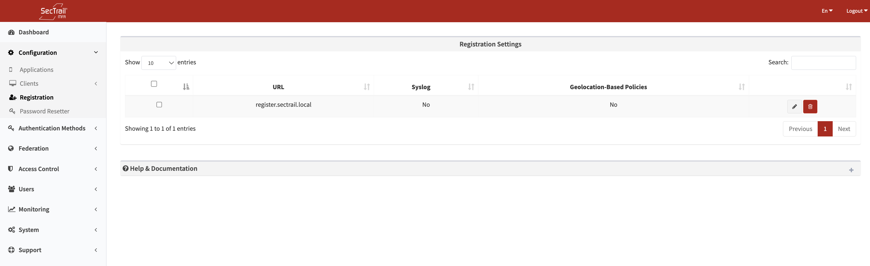 Mobile Registration Settings