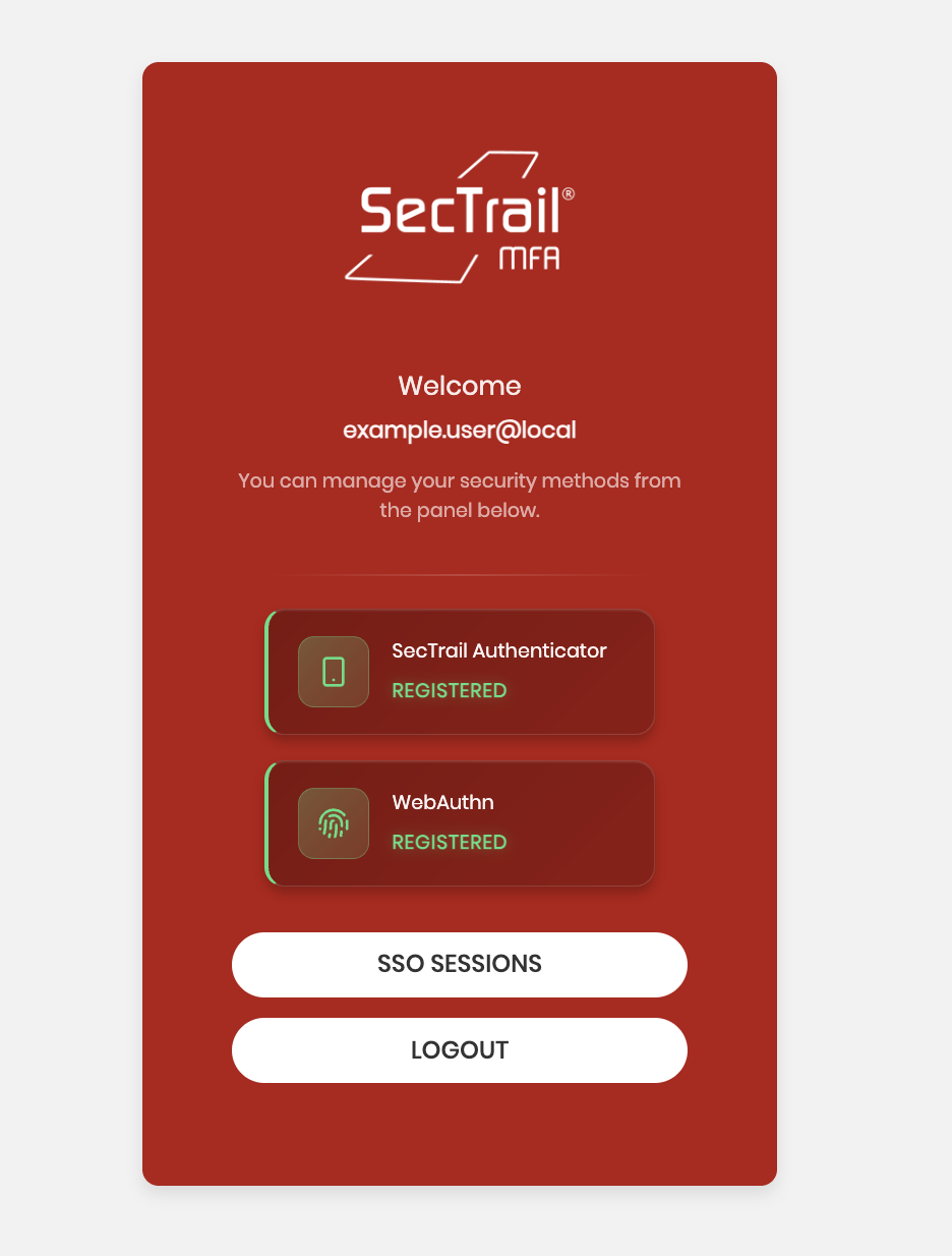 Registration Panel Home - SSO Sessions